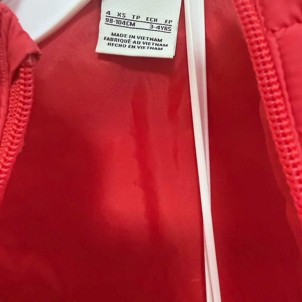 Nike Red Puffer Vest with Black Joggers, Size 4